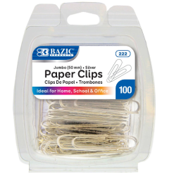 Paper Clips 100ct Jumbo Silver-wholesale