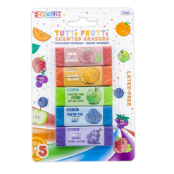 Eraser Tutti Frutti 5pk 2in Asst-wholesale