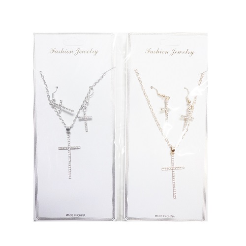 Earrings & Necklace Cross Set Asst-wholesale Earrings & Necklace Cross Set Asst-wholesale