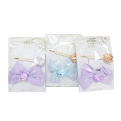 Hair Metal Clips 2pk Bow Asst Clrs-wholesale