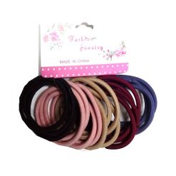 Hair Elastic Bands 18pc Asst Clrs-wholesale