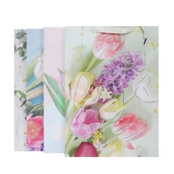 Gift Bags Flowers W-Glitter Lg Asst-wholesale