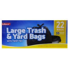 LA Value Trash & Yard Bags 22ct 33gl-wholesale