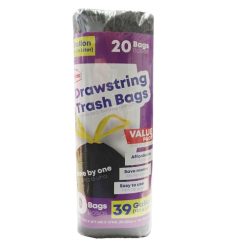 Ri-Pac Trash Bags 20ct 39gl Black-wholesale