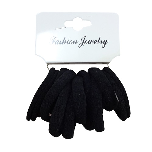 Hair Elastic Bands 12pc Black-wholesale Hair Elastic Bands 12pc Black-wholesale