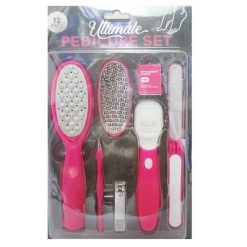Pedicure Tool Set 12pc Pink-wholesale
