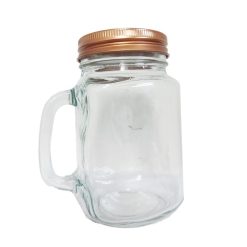 Mason Jar 15.2in W-Handle Rose Gold Lid-wholesale