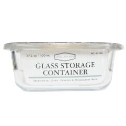 Storage Container Glass 37.2oz W-Lid-wholesale