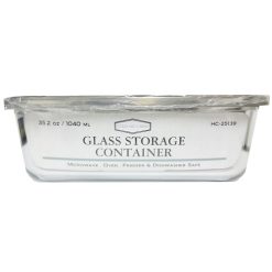 Storage Container Glass 35.2oz W-Lid-wholesale
