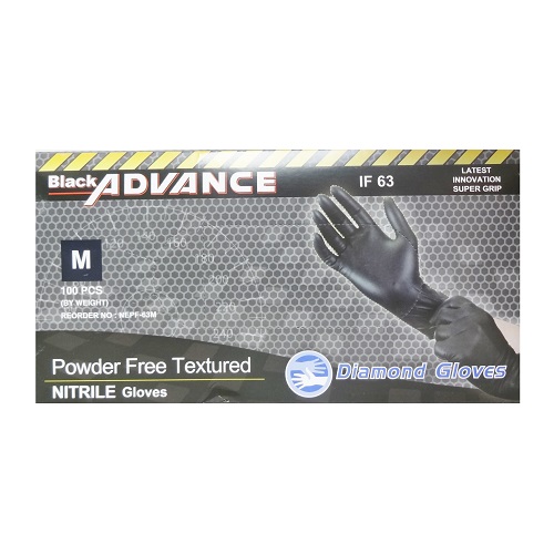 Advance Disposable Gloves Blck 100ct MD-wholesale