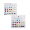 Stud Earrings Square 12pair Asst Clrs-wholesale