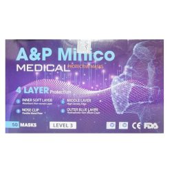 A&P Minico Disp Mask 50ct 4-Layer Blue-wholesale