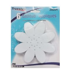 Bathtub Appliques Flowers 6pk White-wholesale