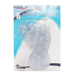 Bathtub Appliques Foot Shaped 6pk Clear-wholesale