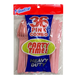 Blue Star PS Pink Cutlery Combo 36ct-wholesale