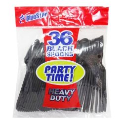 Blue Star PP Black Spoons 36ct-wholesale