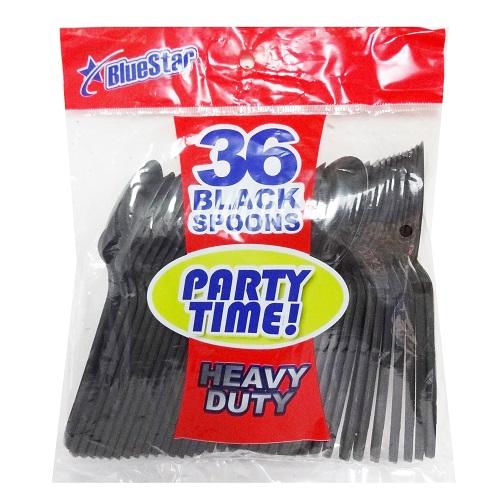 Blue Star PP Black Spoons 36ct-wholesale Blue Star PP Black Spoons 36ct-wholesale