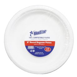 Blue Star Bagasse Plates 25ct 9in-wholesale