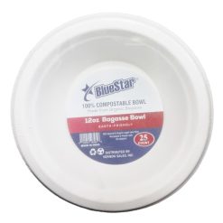 Blue Star Bagasse Bowl 25ct 12oz-wholesale