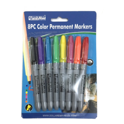 Permanent Markers 8pc Fine Tip Asst Clrs-wholesale