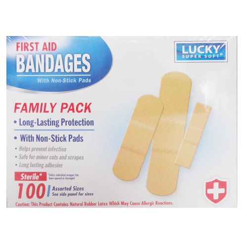 Lucky First Aid Bandages 100ct Asst Size-wholesale Lucky First Aid Bandages 100ct Asst Size-wholesale