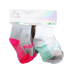 Infant Shortie Socks 12-24 6pk Asst-wholesale