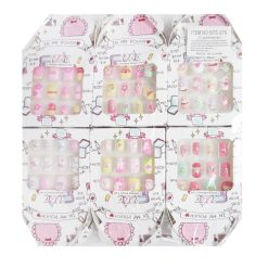 Toy Nails Pre-Glued 12ct Asst-wholesale
