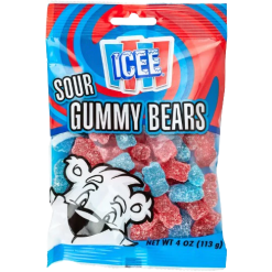 Icee Gummy Bears Sour 4oz Asst-wholesale