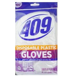 409 Disposable Plastic Gloves 100ct-wholesale