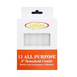 Soflite Household Candles 4in 12pk Whi-wholesale