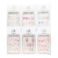 Pre-Glued Nails 12ct Asst Design-wholesale