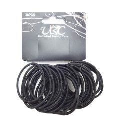 Hair Rubber Bands 30pc Black-wholesale