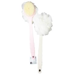 Shower Sponge W-Brush Long Handle Asst-wholesale