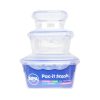 Food Storage Cont Square 3pk Asst Size-wholesale