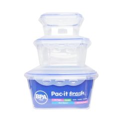 Food Storage Cont Square 3pk Asst Size-wholesale