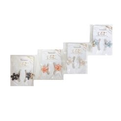 Hair Clips 2pk W-Flower Asst Clrs-wholesale