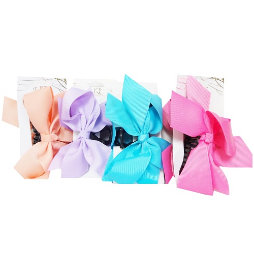 Hair Clip W-Bow Asst Clrs-wholesale Hair Clip W-Bow Asst Clrs-wholesale