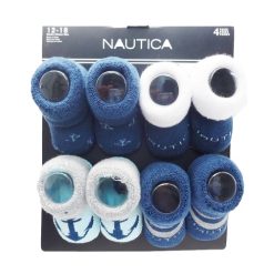 Baby Boys Booties Socks 4pk Asst-wholesale