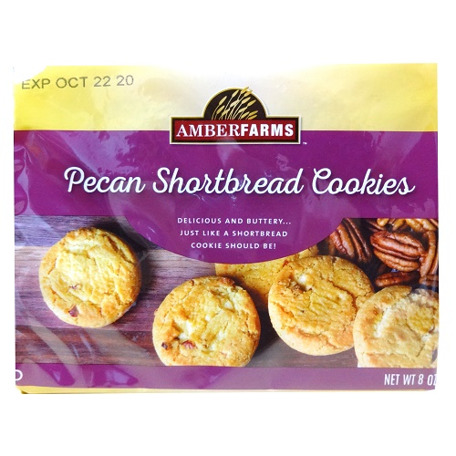Amber Farms Pecan Shortbread Cookies 8oz-wholesale Amber Farms Pecan Shortbread Cookies 8oz-wholesale