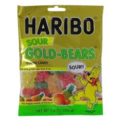 Haribo Gummies 3.6oz Sour Gold-Bears-wholesale