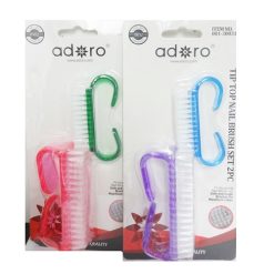 Adoro Nail Brush Set 2pc Asst Clrs-wholesale