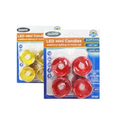 Candle Flameless LED 4pk 1.5in Asst-wholesale
