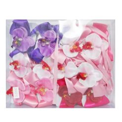 Hair Metal Clip W-Bow & Flower Asst Clrs-wholesale