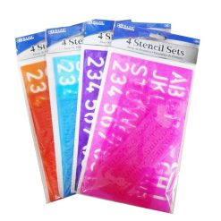 Letter Stencils Set 4pk Asst Clrs-wholesale