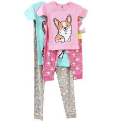Girls Pajamas 2pc Dog Design Asst-wholesale