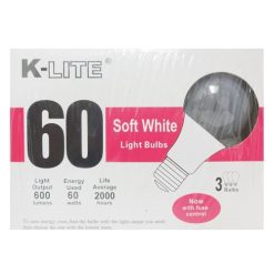 K-Lite Light Bulb 3pk 60w Soft White-wholesale