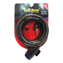 Bicycle Cable Lock 6ft W-key Black-wholesale