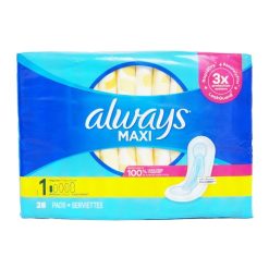 Always Maxi Pads 28ct W-Wings Daytime-wholesale