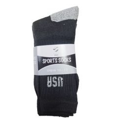 Mens Socks Crew 3pk 10-13 Black-wholesale