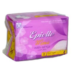 Epielle Maxi Pads 8ct Overnight W-W-wholesale